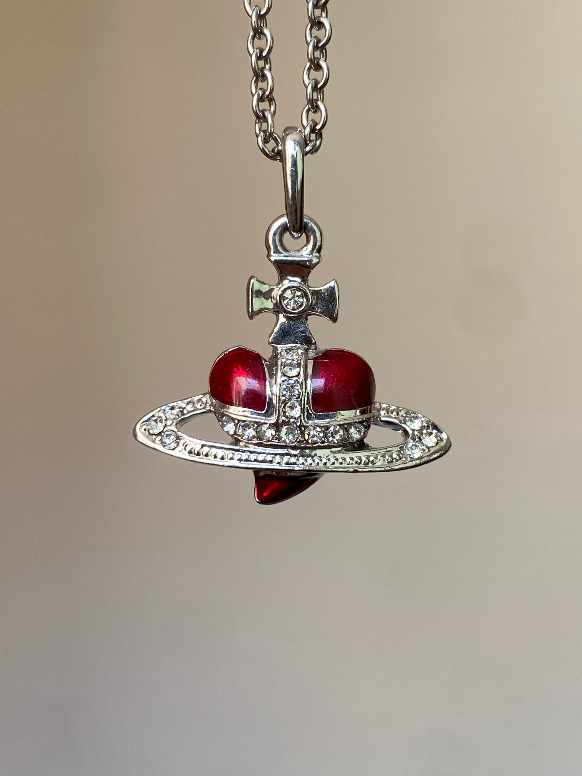 Heart Orb Necklace (red)