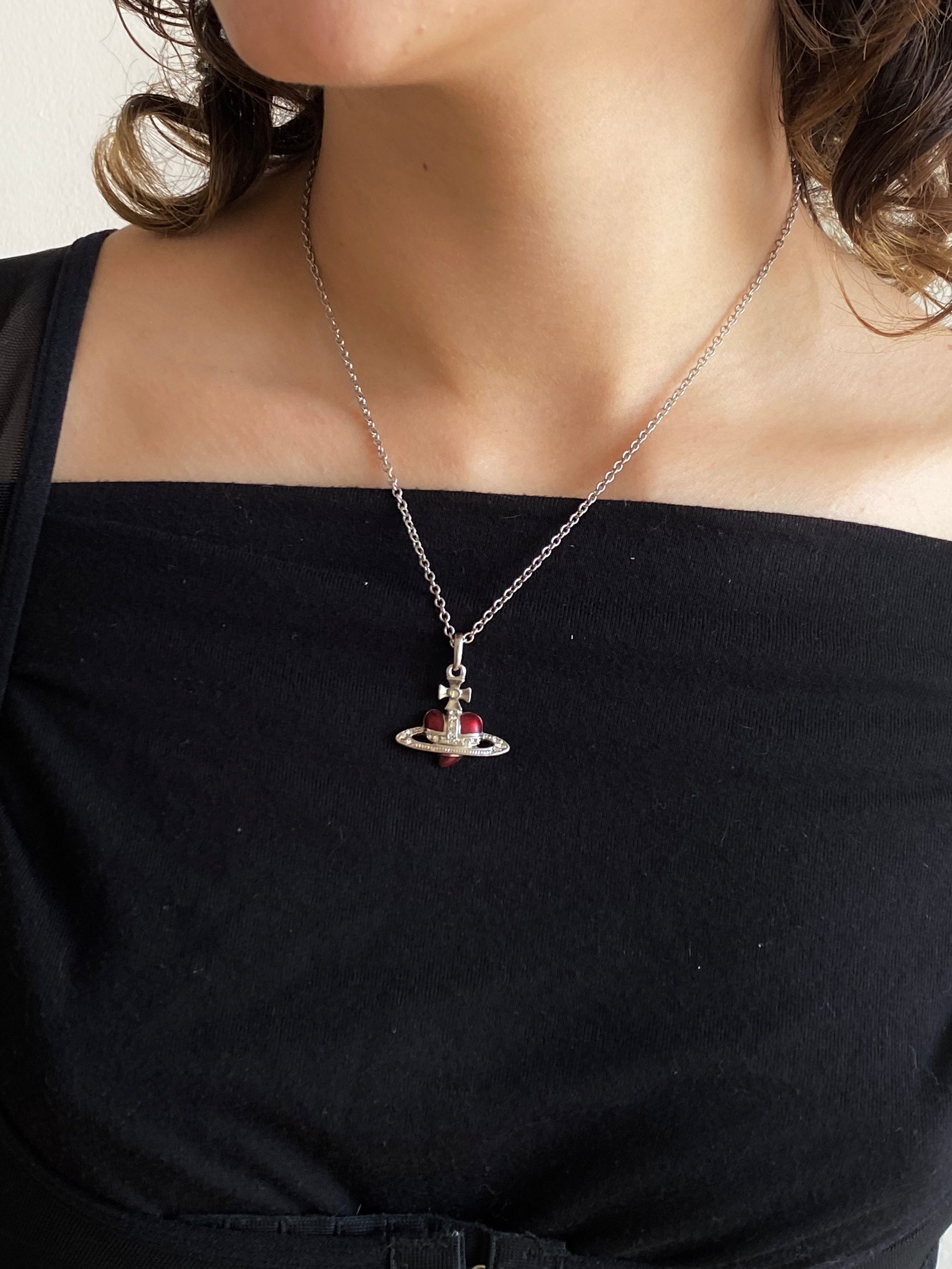 Heart Orb Necklace (red)
