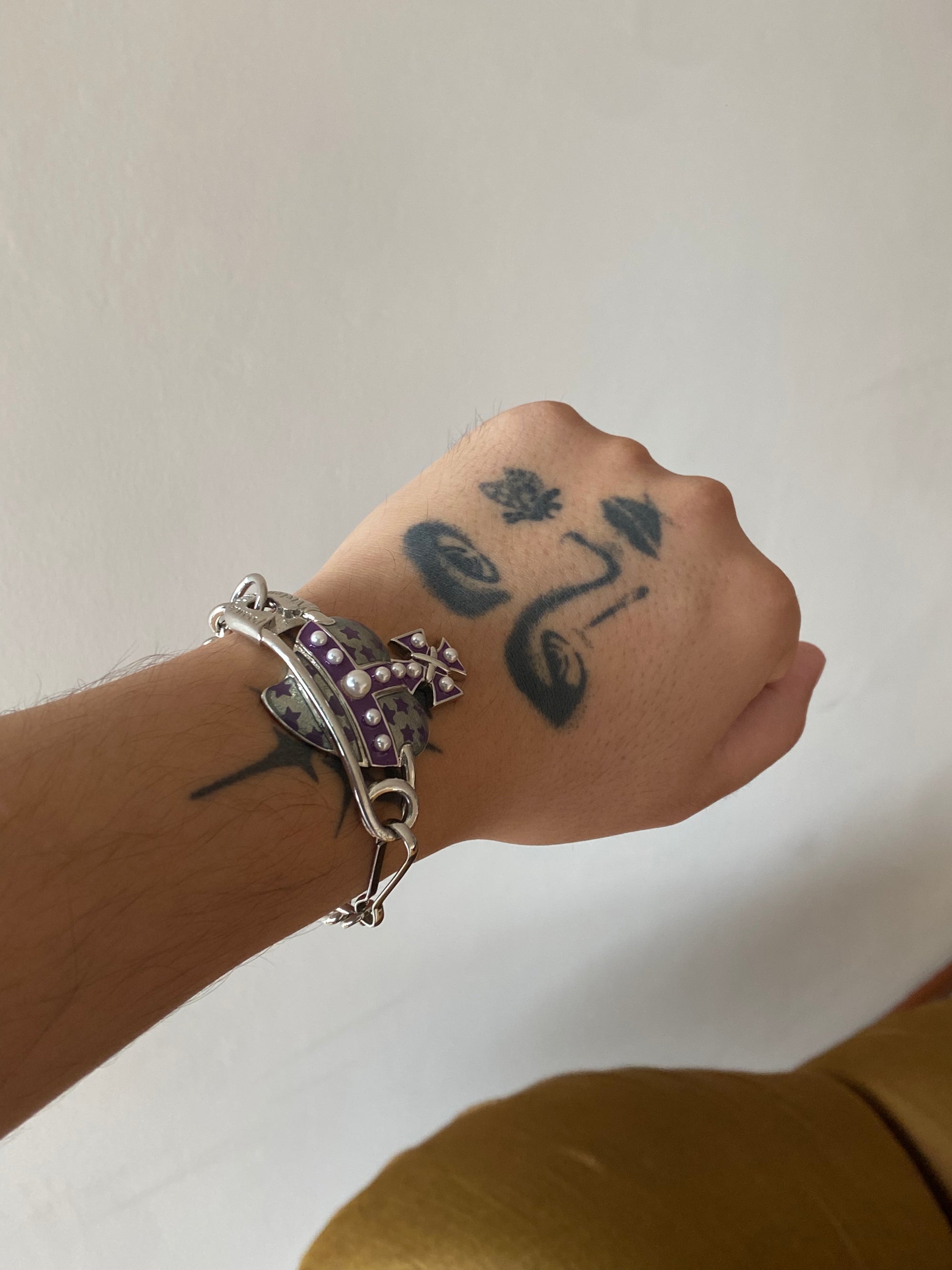 2013 Heart Orb Safety Pin Bracelet