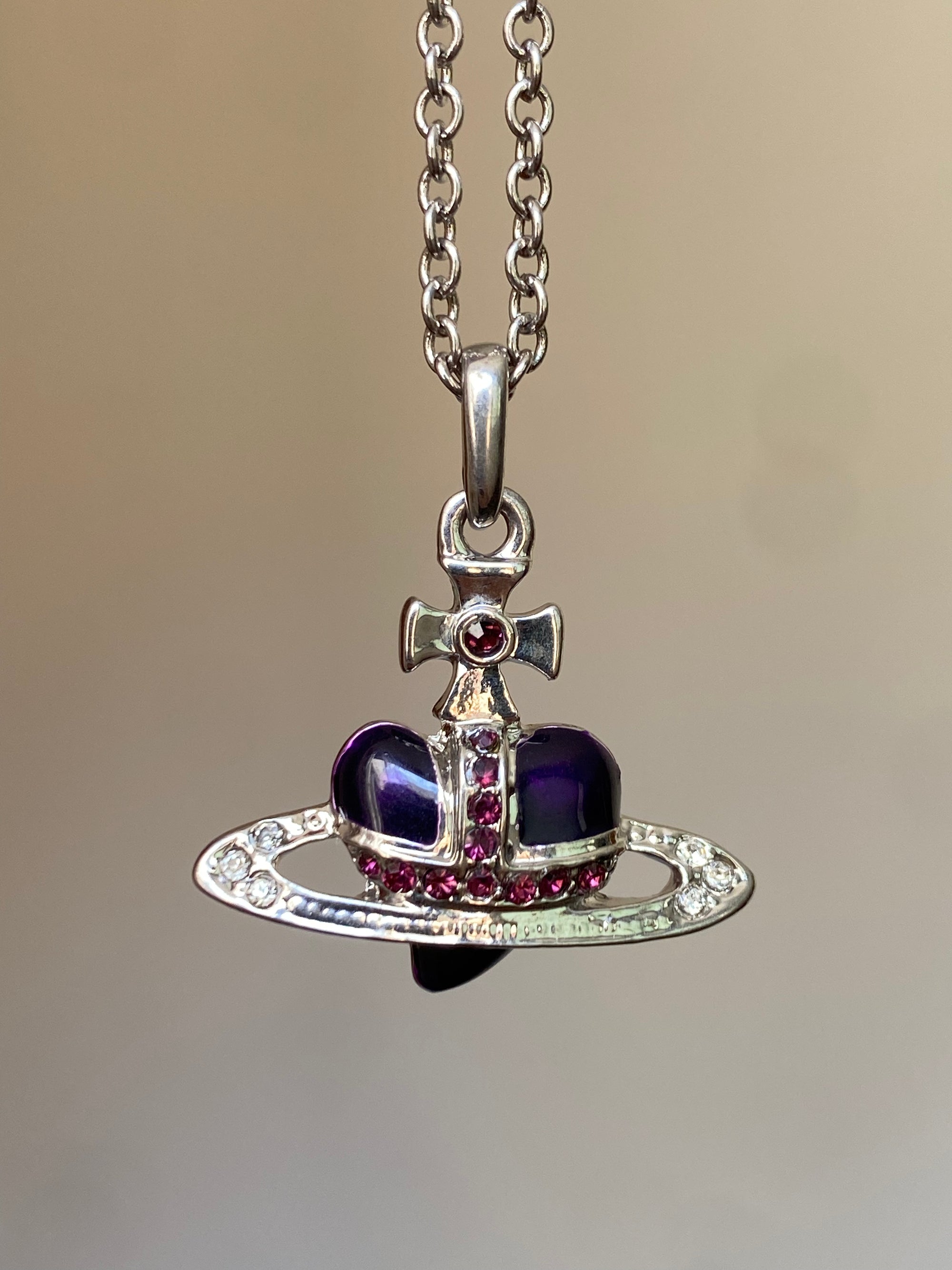 Heart Orb Necklace (purple)