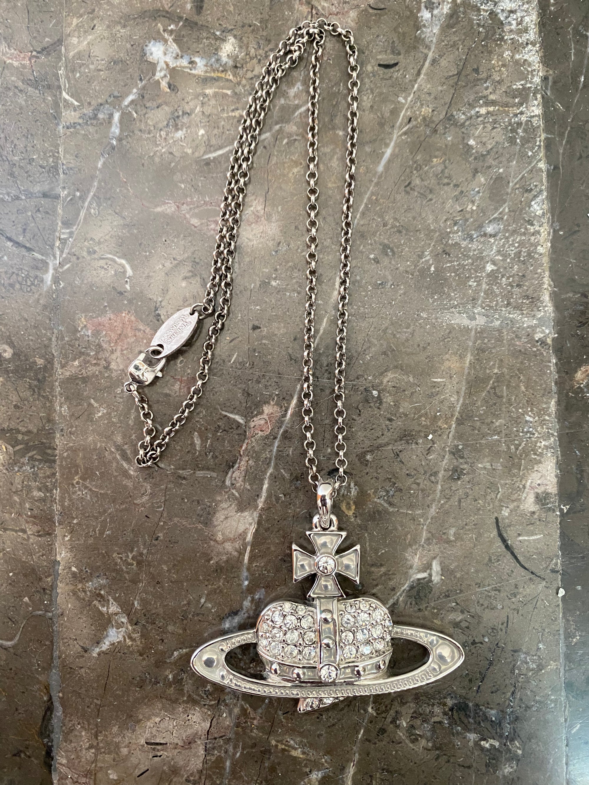 Giant Crystal Heart Orb Necklace