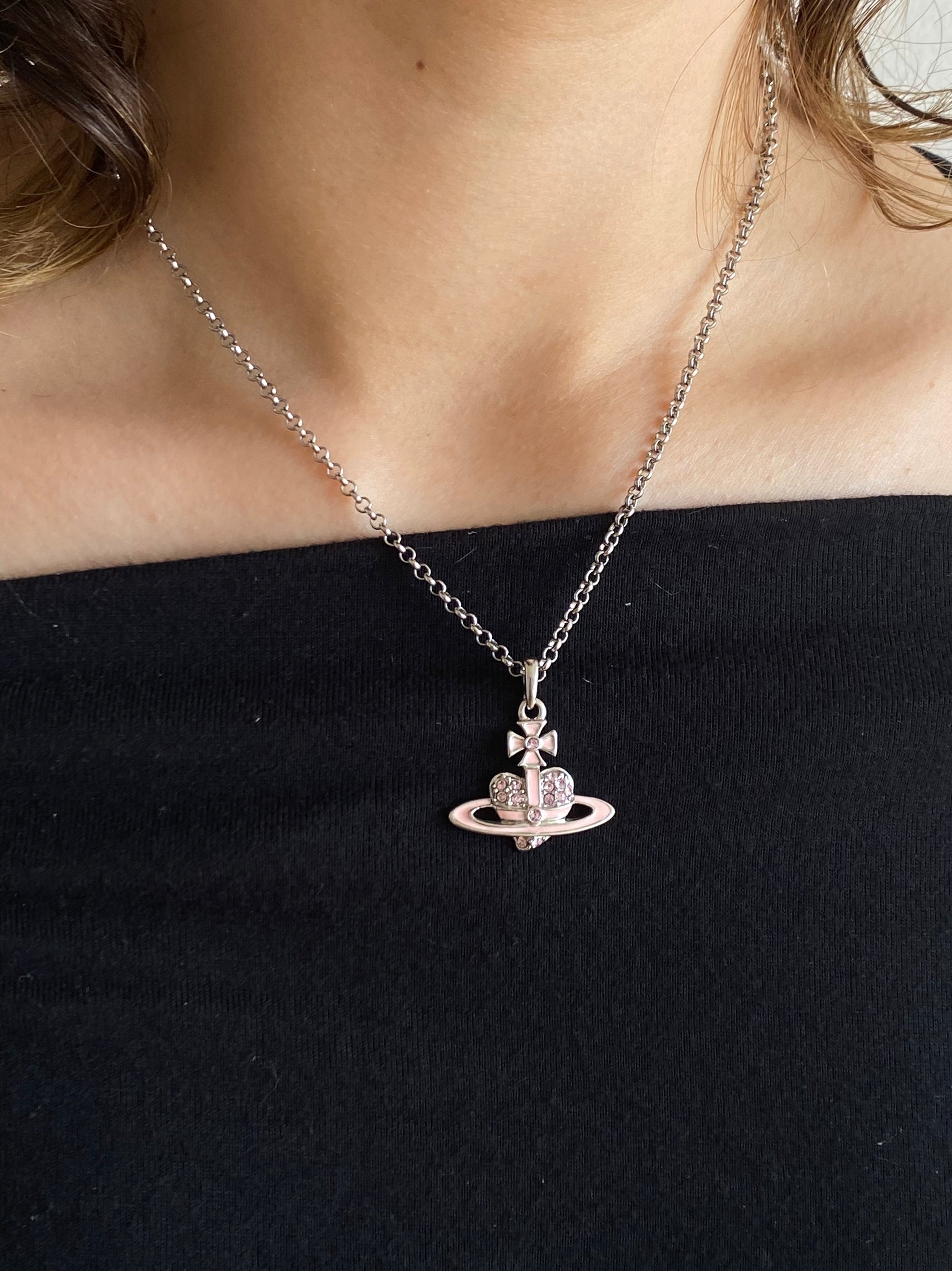 Heart Orb Necklace (pink)
